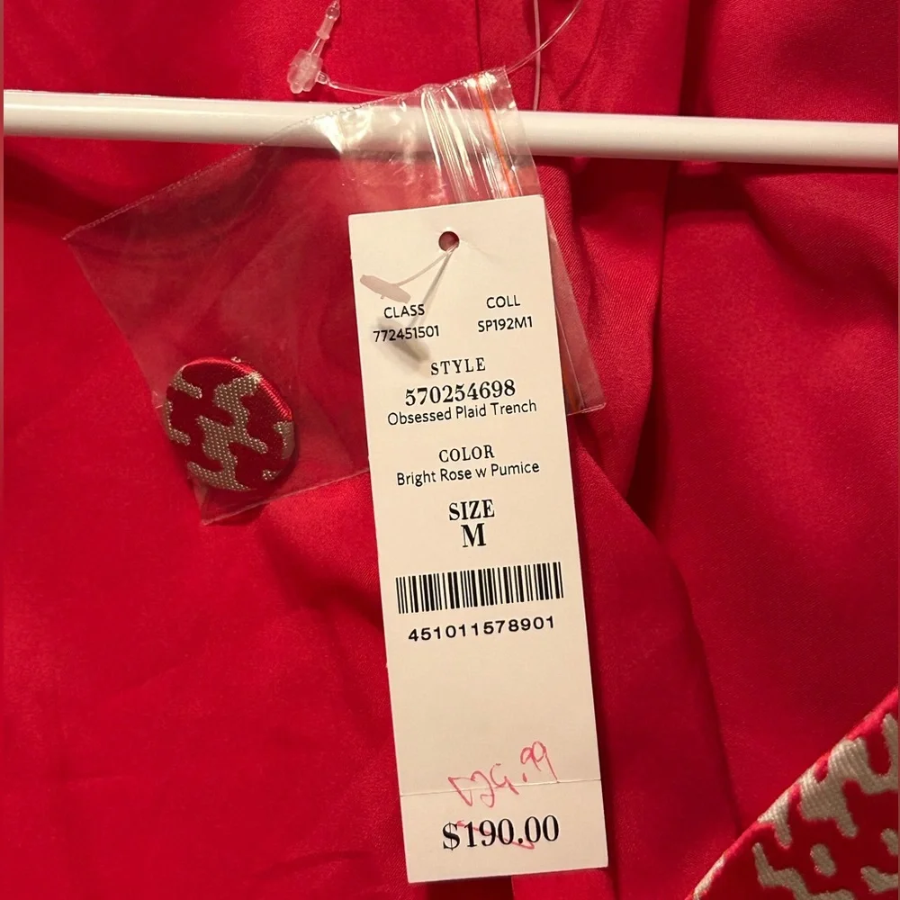 NWT WHBM Red Houndstooth Jacket Tie Belt - Picture 3 of 13